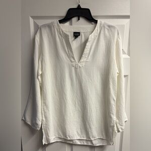 Eileen Fisher Linen/Viscose Blend Blouse Size Small